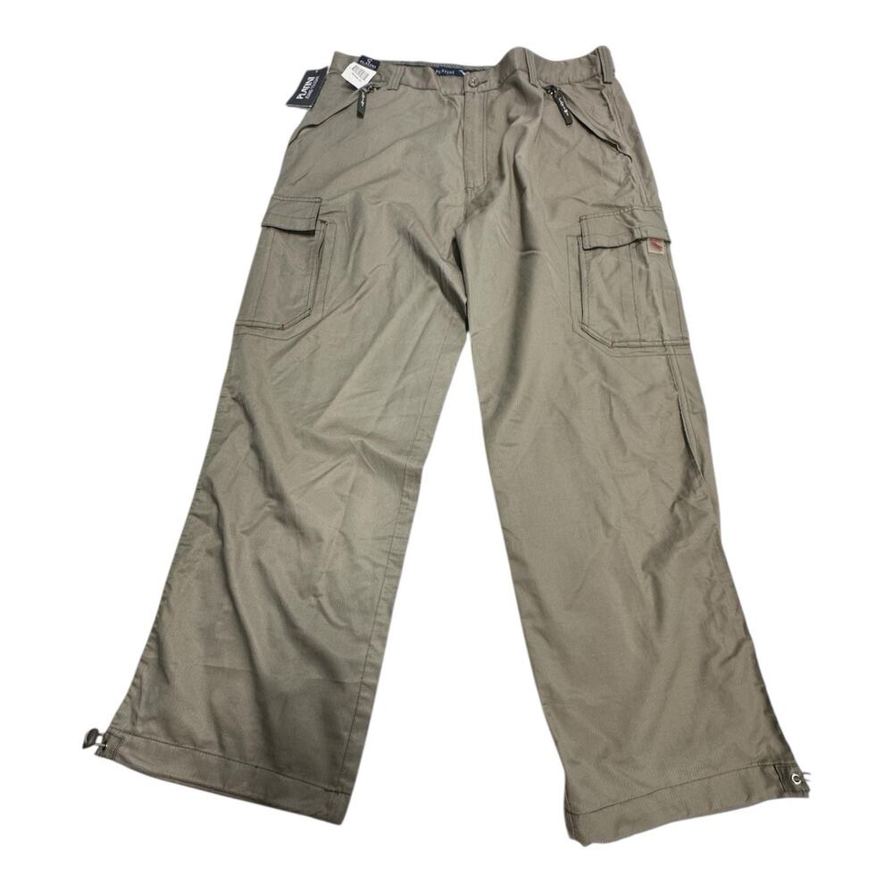 NWT Platini Jeans Cougar Men's Tan 42/32 Cargo Parachute Pants Gorpcore Outdoor